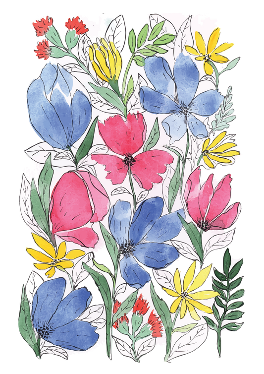 Floral abstract mini-poster original