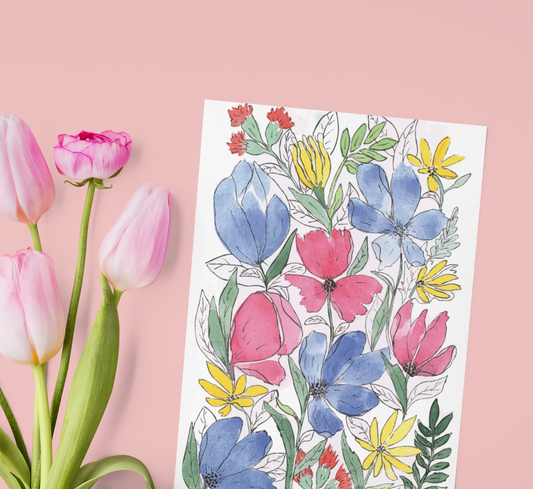 Floral abstract mini-poster original